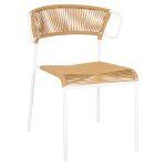 Καρεκλα Suki HM6053.01 Μεταλλo Λευκο Kai Συνθ. Rattan Σε Φυσικο 54x62x80υεκ
