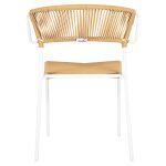 Καρεκλα Suki HM6053.01 Μεταλλo Λευκο Kai Συνθ. Rattan Σε Φυσικο 54x62x80υεκ - Image 6