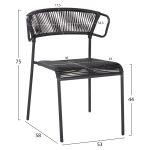 Καρεκλα Suki HM6053.02 Μεταλλo Kai Συνθετικο Rattan Σε Μαυρο 54x62x80υεκ - Image 2