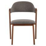 Καρεκλα Rider HM9734.01 Rubberwood Σε Καρυδι-Υφασμα Γκρι 59x59x83yεκ. - Image 3