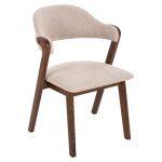 Καρεκλα Rider HM9734.02 Rubberwood Σε Καρυδι-Υφασμα Εκρου 59x59x83yεκ.
