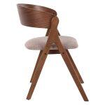Καρεκλα Nekker HM9739.01 Rubberwood Σε Καρυδι-Μπεζ Υφασμα Καθισμα 56x55x78yεκ. - Image 4
