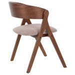 Καρεκλα Nekker HM9739.01 Rubberwood Σε Καρυδι-Μπεζ Υφασμα Καθισμα 56x55x78yεκ. - Image 5