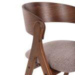 Καρεκλα Nekker HM9739.01 Rubberwood Σε Καρυδι-Μπεζ Υφασμα Καθισμα 56x55x78yεκ. - Image 7
