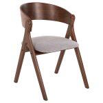 Καρεκλα Nekker HM9739.02 Rubberwood Σε Καρυδι-Γκρι Υφασμα Καθισμα 56x55x78yεκ.