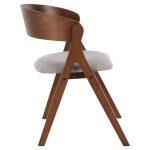Καρεκλα Nekker HM9739.02 Rubberwood Σε Καρυδι-Γκρι Υφασμα Καθισμα 56x55x78yεκ. - Image 4