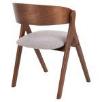Καρεκλα Nekker HM9739.02 Rubberwood Σε Καρυδι-Γκρι Υφασμα Καθισμα 56x55x78yεκ. - Image 5