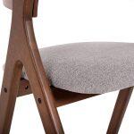 Καρεκλα Nekker HM9739.02 Rubberwood Σε Καρυδι-Γκρι Υφασμα Καθισμα 56x55x78yεκ. - Image 7