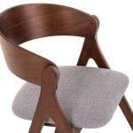 Καρεκλα Nekker HM9739.02 Rubberwood Σε Καρυδι-Γκρι Υφασμα Καθισμα 56x55x78yεκ. - Image 8