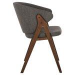 Καρεκλα Hana HM9746.02 Rubberwood Σε Καρυδι Χρωμα-Γκρι Υφασμα 55x60x84yεκ. - Image 4