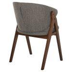 Καρεκλα Hana HM9746.02 Rubberwood Σε Καρυδι Χρωμα-Γκρι Υφασμα 55x60x84yεκ. - Image 5