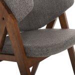 Καρεκλα Hana HM9746.02 Rubberwood Σε Καρυδι Χρωμα-Γκρι Υφασμα 55x60x84yεκ. - Image 8