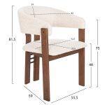 Καρεκλα Zarra HM9970.03 Rubberwood Σε Καρυδι-Εκρου Μπουκλε Υφασμα 55,5x59x81,5υεκ - Image 2