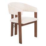 Καρεκλα Zarra HM9970.03 Rubberwood Σε Καρυδι-Εκρου Μπουκλε Υφασμα 55,5x59x81,5υεκ