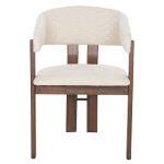 Καρεκλα Zarra HM9970.03 Rubberwood Σε Καρυδι-Εκρου Μπουκλε Υφασμα 55,5x59x81,5υεκ - Image 3