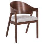 Καρεκλα Nero HM9972 Rubberwood Σε Καρυδι-Γκρι Υφασμα Καθισμα 56x56x78yεκ.