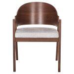 Καρεκλα Nero HM9972 Rubberwood Σε Καρυδι-Γκρι Υφασμα Καθισμα 56x56x78yεκ. - Image 3