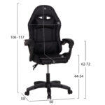 Καρεκλα Gaming Stratus HM1231.01 Μαυρο Pvc--Με Μαξiλαρακια Μεσης/Κεφαλης 60x59x117υεκ - Image 2