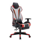 Καρεκλα Gaming Fylliana d-01 Τεχνοδερμα Μαυρη-Κοκκινη 53x47x127εκ