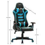 Καρεκλα Gaming Fylliana sar-1 Μαυρο-Μπλε Τεχνοδερμα 64x53x135εκ - Image 6