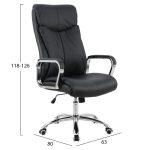 Καρεκλα Γραφειου Shashi HM1093.01 Μαυρο PU 63x80x118-126υ - Image 2