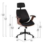 Καρεκλα Γραφειου Διευθυντικη Superior Pro HM1109.01 Καρυδι-Μαυρo PU 63x67x123yεκ. - Image 2