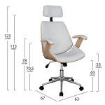 Καρεκλα Γραφειου Διευθυντικη Superior Pro HM1109.02 Sonama-Ασπρo PU 63x67x123yεκ. - Image 2