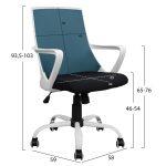 Καρεκλα Γραφειου Malfoi HM1053.06 Μπλε Mesh & Ποδι Μεταλλικο 58x59x103 Εκ. - Image 2