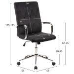 Καρεκλα Γραφειου Josef HM1181.04 Μαυρο Βελουδο-Inox Βαση 58x61x105-113yεκ. - Image 2