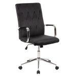 Καρεκλα Γραφειου Josef HM1181.04 Μαυρο Βελουδο-Inox Βαση 58x61x105-113yεκ.