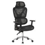 Καρεκλα Γραφειου Novar HM1217.01 Μαυρo Mesh--Βαση Χρωμιου 51x49x129υεκ