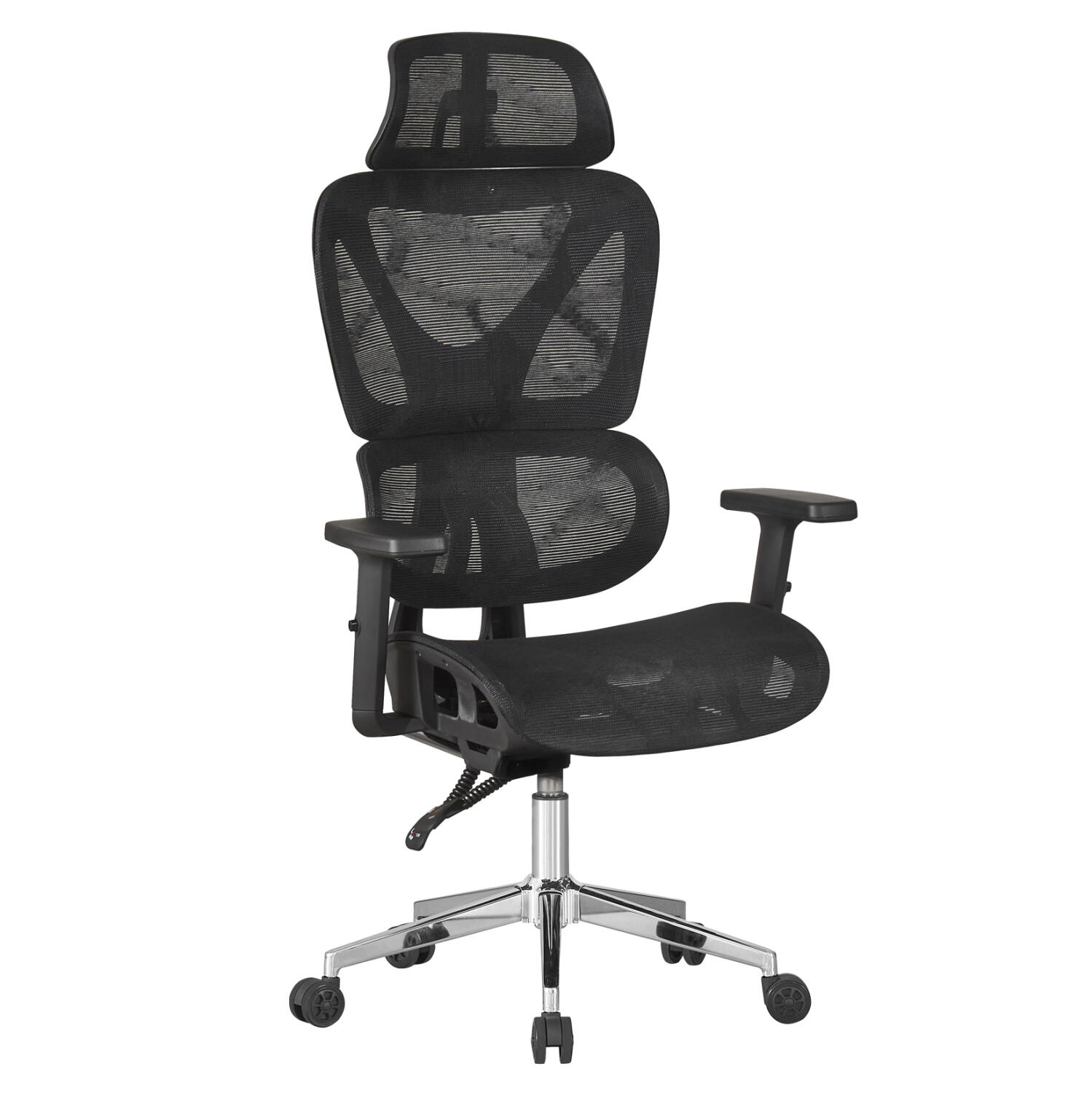 karekla-grafeioy-fb9121701-mayro-mesh-ba Καρεκλα Γραφειου Novar HM1217.01 Μαυρo Mesh--Βαση Χρωμιου 51x49x129υεκ - Image 1