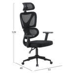 Καρεκλα Γραφειου Novar HM1218.01 Μαυρo Mesh--Βαση Pp 51x49x121-129υεκ - Image 2