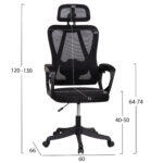 Καρεκλα Γραφειου Frantic HM1224.01 Μαυρo Mesh & Πολυπροπυλενιο 60x66x130υεκ - Image 2
