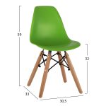 Καρεκλα Twist Kid τμχ.hm8453.03 Με Ξυλινα Ποδια &Πρασινο Καθισμα 30,5χ33χ59 Εκ - Image 2
