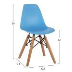 Καρεκλα Twist Kid τμχ.hm8453.08 Ξυλινα Ποδια & Καθισμα Μπλε Pp 30,5χ33χ59 Εκ - Image 2