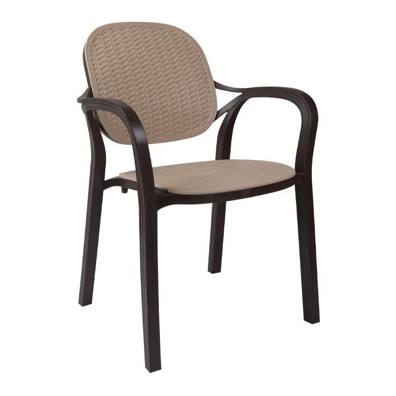 karekla-kipoy-fylliana-eliza-kafe-mpez-chroma-58x58x84ek1700045404 Καρεκλα Κηπου Fylliana Eliza Καφε-Μπεζ Χρωμα 57x41x83εκ - Image 1