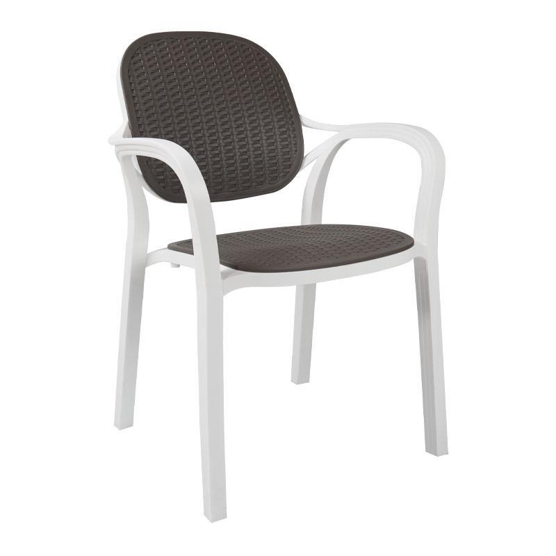 karekla-kipoy-fylliana-eliza-leyko-anthraki-chroma-58x58x84ek1700045402 Καρεκλα Κηπου Fylliana Eliza Λευκο-Ανθρακι Χρωμα 57x41x83εκ - Image 1