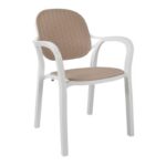 Καρεκλα Κηπου Fylliana Eliza Λευκο-Μπεζ Χρωμα 57x41x83εκ