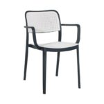 Καρεκλα Κηπου Fylliana Olesia Γκρι Με Λευκο Χρωμα 56x43x81εκ