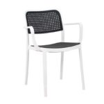 Καρεκλα Κηπου Fylliana Olesia Λευκο Με Ανθρακι Χρωμα 56x43x81εκ
