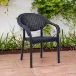 Καρεκλα Κηπου Fylliana Roshen Ανθρακι Χρωμα 59x44x83εκ - Image 2