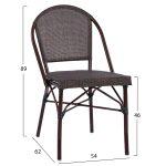 Καρεκλα Pretoria Μεταλλικη Bamboo Look Καφε HM5718 54x62x89 Εκ. - Image 2