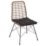 Καρεκλα Μεταλλικη Allegra HM5691.11 Wicker Μπεζ-Μαυρο 51x54x84υεκ.