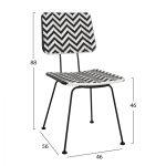 Καρεκλα Μεταλλικη Allegra HM5693 Με Wicker Μαυρο-Λευκο 46x56x88υ Εκ. - Image 2