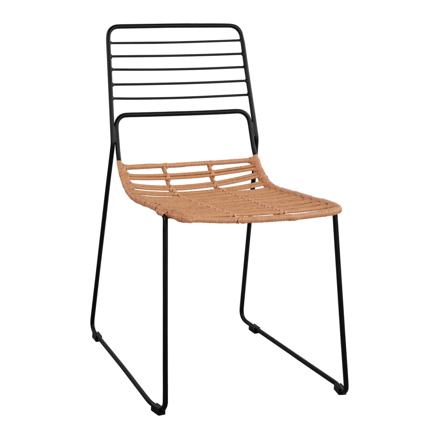 karekla-metalliki-fb95694-me-wicker-mpez Καρεκλα Μεταλλικη Allegra HM5694 Με Wicker Μπεζ 51x54x83υ Εκ. - Image 1