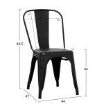 Καρεκλα Μεταλλικη Melita-Pro HM8641.42 Μαυρο Ματ 44x47x84.5υεκ. - Image 2