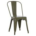 Καρεκλα Μεταλλικη Melita-Pro HM8641.43 Σε Dark Olive Green 44x47x84.5υεκ.