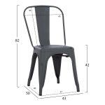 Καρεκλα Μεταλλικη Melita-Pro HM8641.50 Γκρι 44x47x84.5υεκ. - Image 2