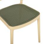 Καρεκλα Πολυπροπυλενιου Meko HM5934.04 Μπεζ Με Olive Green Ψαθα 51x52x80υεκ. - Image 8